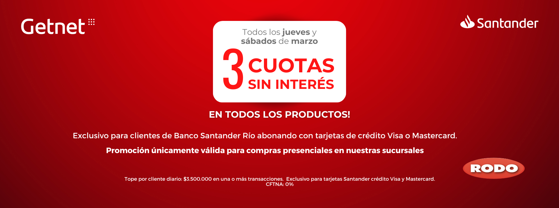 Promoción para clientes del Banco Santander Rio