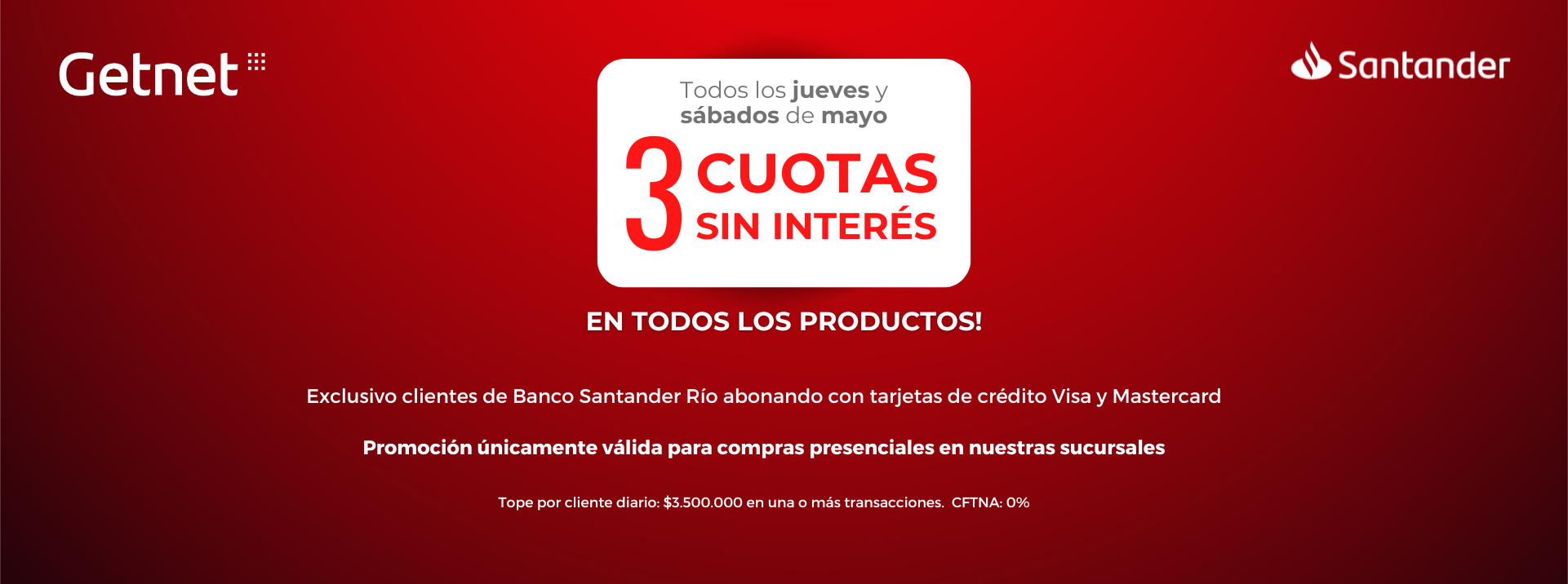 Promoción para clientes del Banco Santander Río