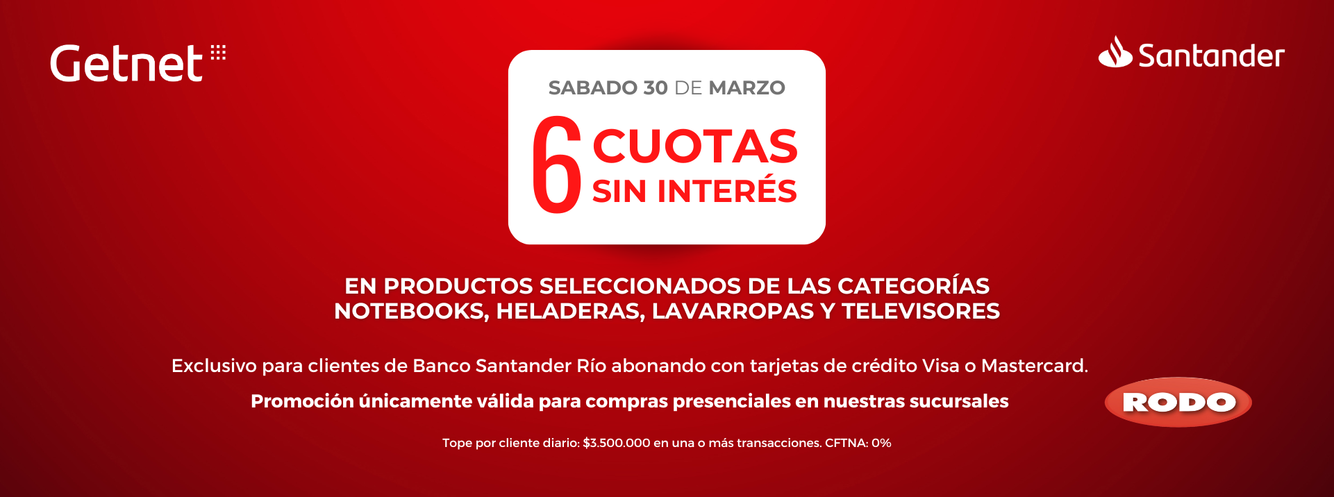 Promoción para clientes del Banco Santander Rio