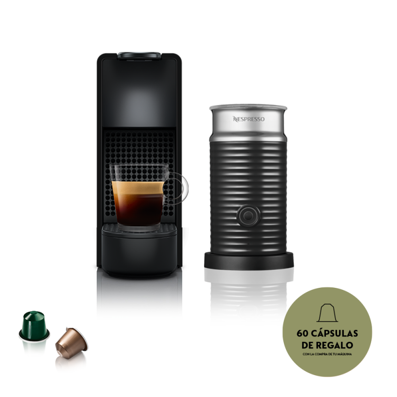 Cafetera Nespresso Essenza Mini Black + Aeroccino A3KC30-AR-BKNE2