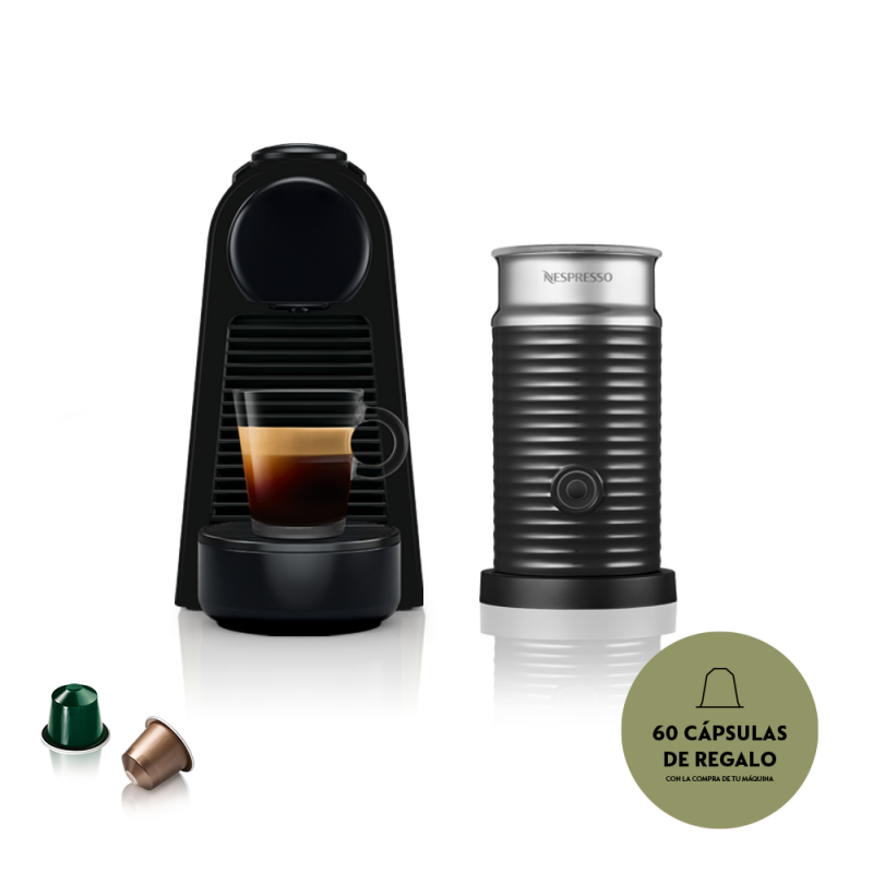 Cafetera Nespresso ESSENZA Mini D Black + Aeroccino A3KD30-AR-BKNE2