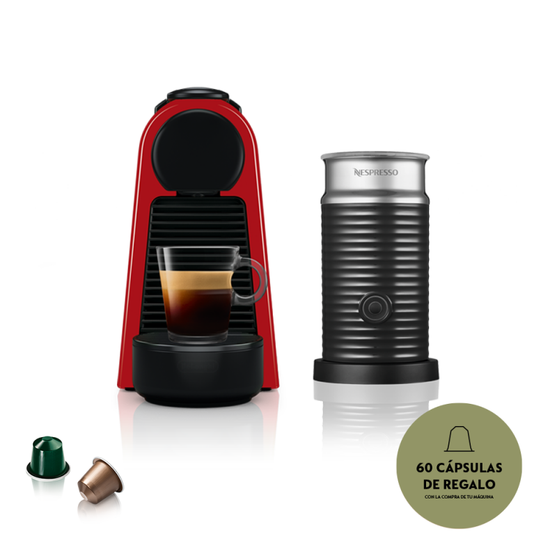 Cafetera Nespresso Essenza Mini Red + Aeroccino A3KD30-AR-RENE2