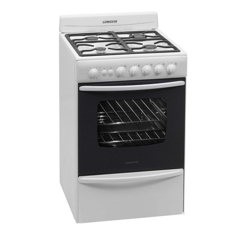 Cocina a Gas 56CM 4H Longvie 13501B/BF Blanca