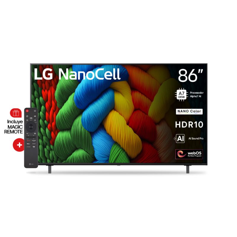 Smart TV 86" LG 4K NanoCell 86NANO80ASA ThinQ AI