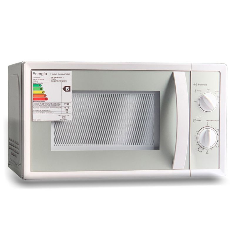 Microondas 20Lts Zenith 20RBMRB720CXN Mecánico Blanco