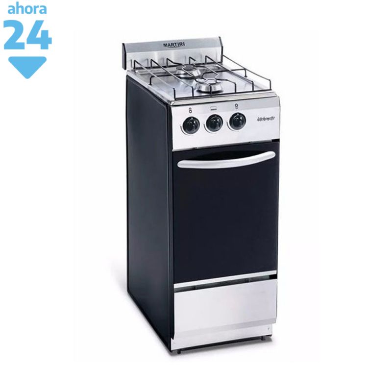 Cocina 35cm Martiri Kitchenette 2H+Horno Gas Natural Inox