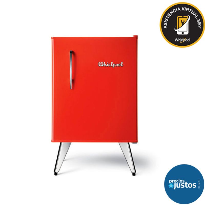 Heladera Bajo Mesada Retro 76Lts Whirlpool WRA09R1/3 Roja