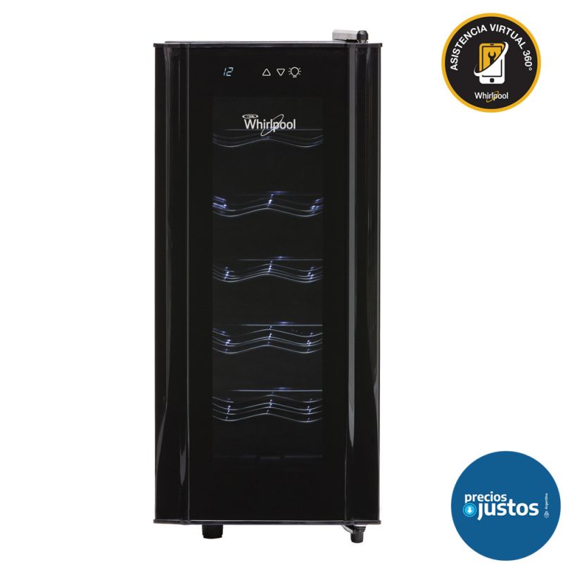 Cava de vino 12 botellas Whirlpool WZC12A Negra