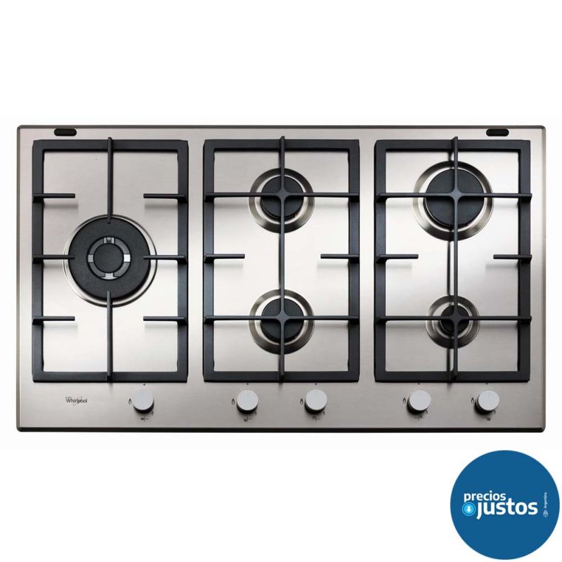 Anafe Gas 90cm 5H Whirlpool GMA9522X Inox