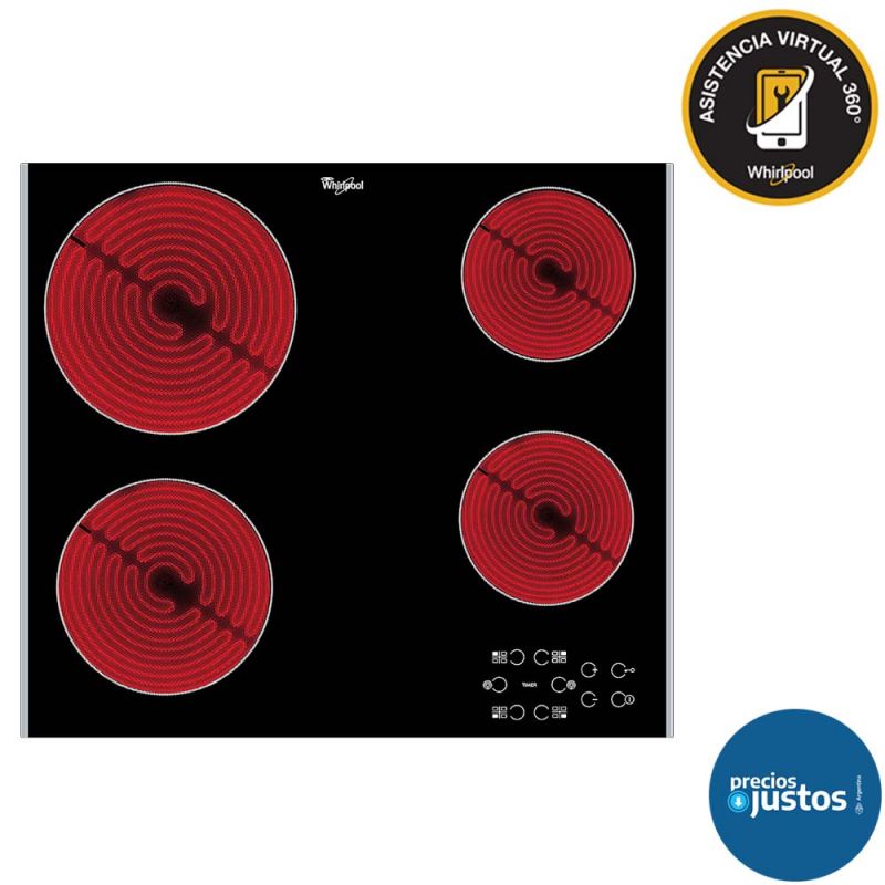 Anafe Eléctrico Vitrocerámico 4H Whirlpool AKT8090L Touch
