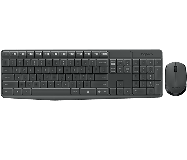 Mouse Óptico + Teclado Inalámbrico Logitech M235 Gris con Negro