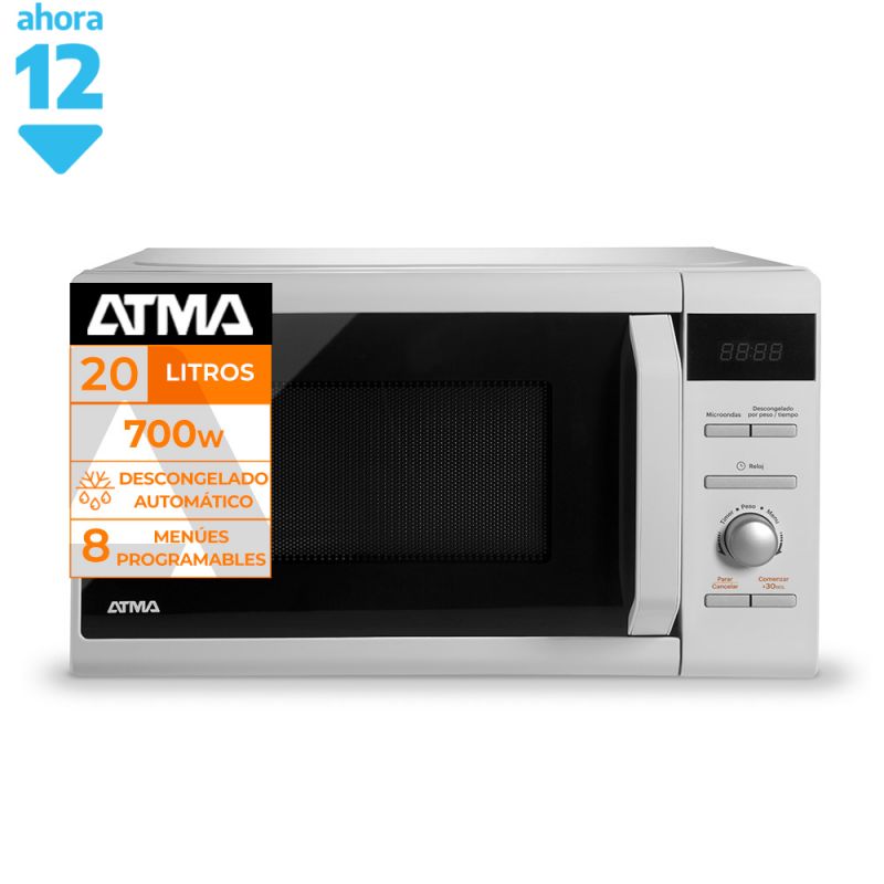 Microondas 20Lts Atma MD1720 Digital Blanco