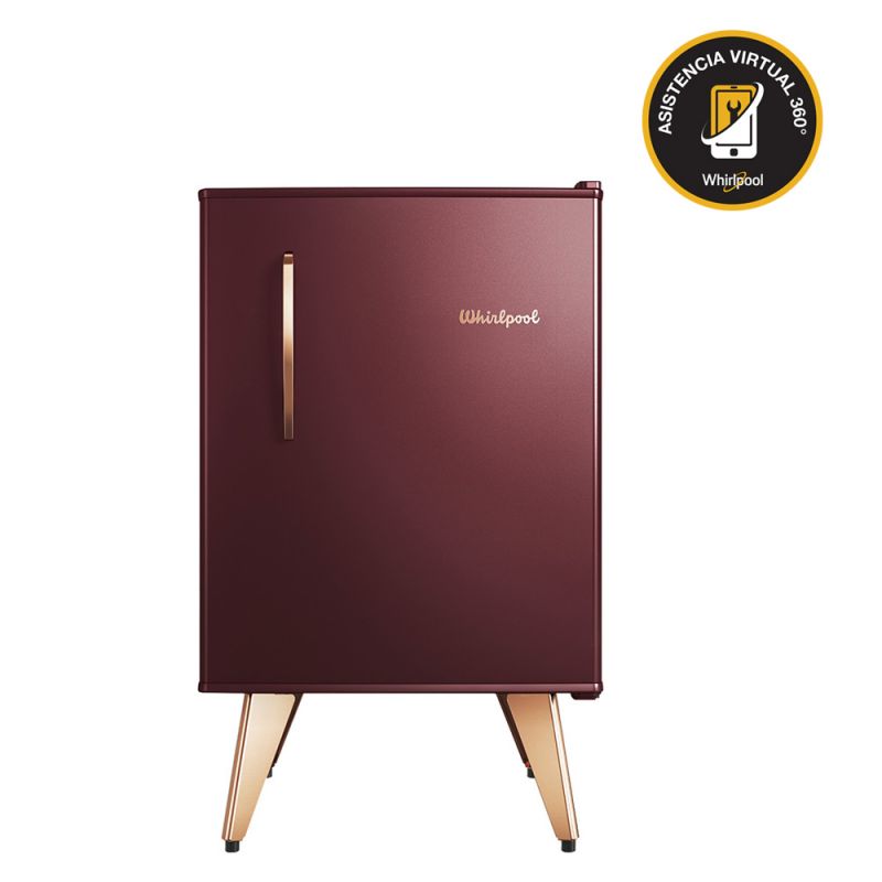 Heladera Bajo Mesada Retro 76Lts Whirlpool WRA09R2/4 Bordó