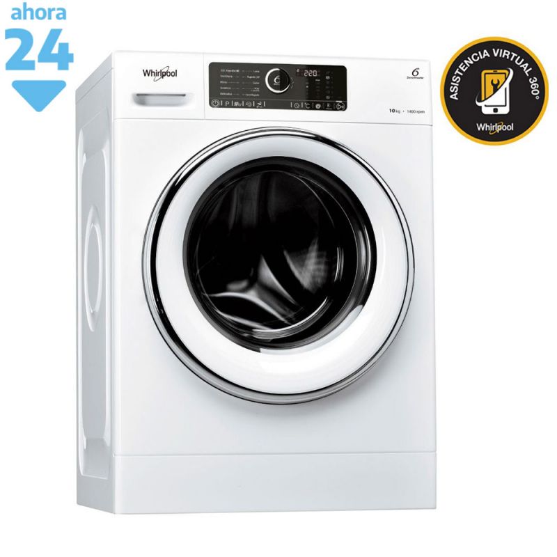 Whirlpool Lavarropas WLCF10B 10Kg 1400Rpm SENSE INVERTER Blanco
