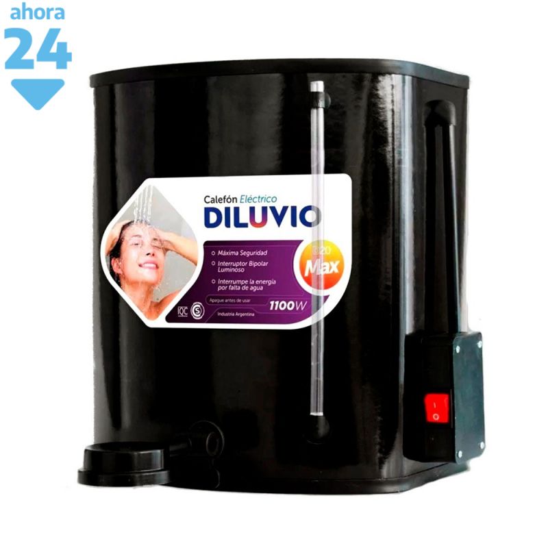 Calefón Eléctrico Indelplas Ducha Diluvio Max IDP-D20 20Lts Negro