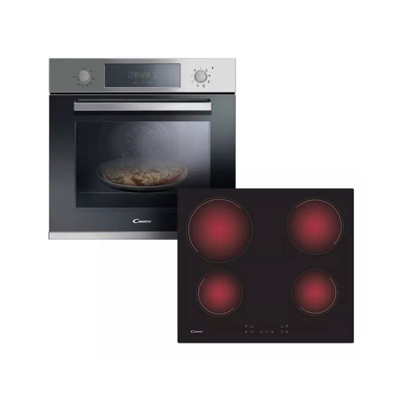 Candy Pack Horno Electrico Empotrable FCP605X + Anafes CH64CCB