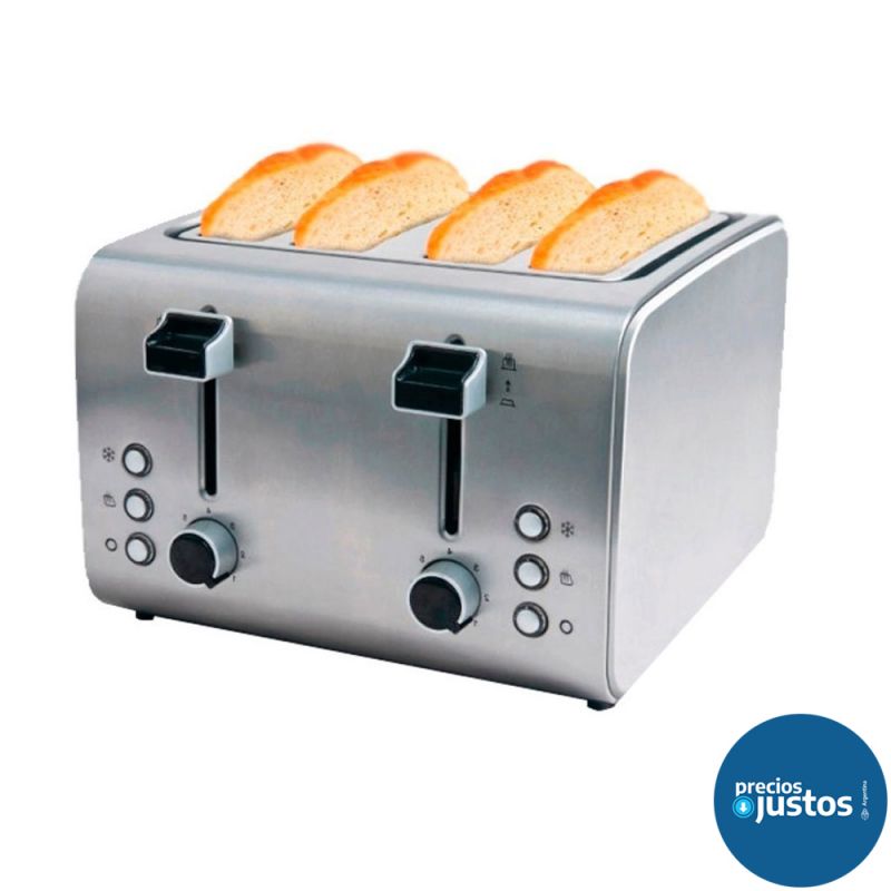 Tostadora Eléctrica 4 Ranuras Peabody PE-T8520 Inox