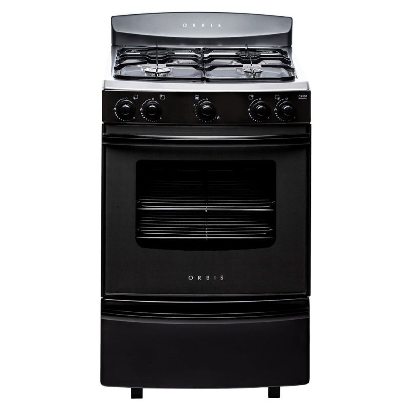 Cocina a Gas 55CM 4H Orbis 938GP3M Serie 3 Negro y Acero