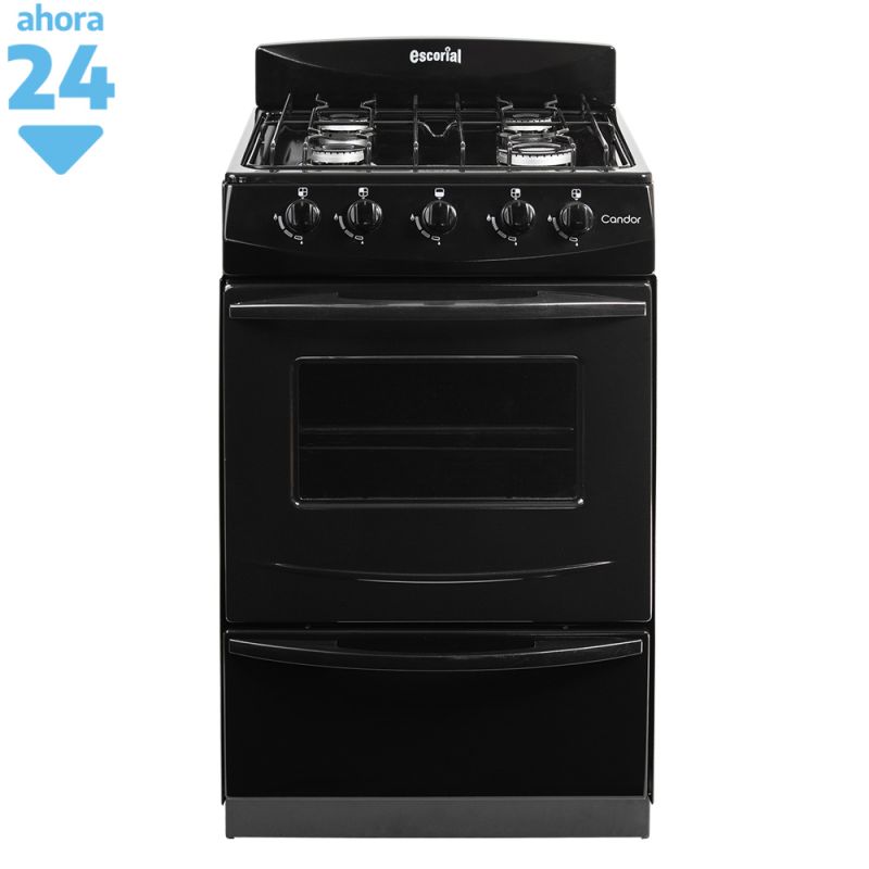 Cocina a Gas 51CM 4H Escorial Candor S2 Negra