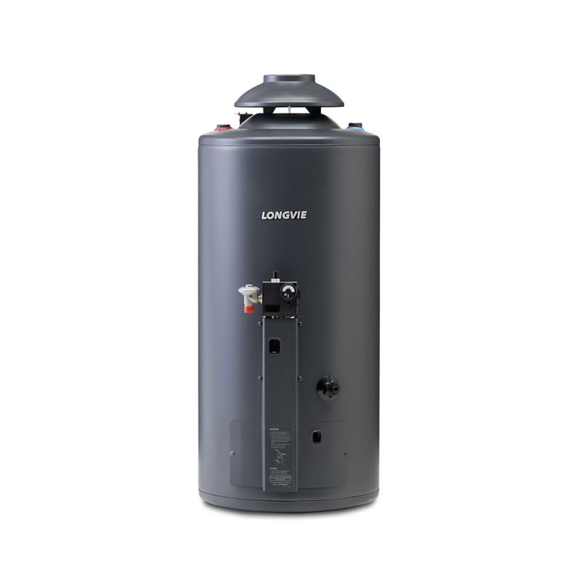 Termotanque a Gas 56Lt Longvie TP860AR-N Potenciado Pie-Colgar C/Superior