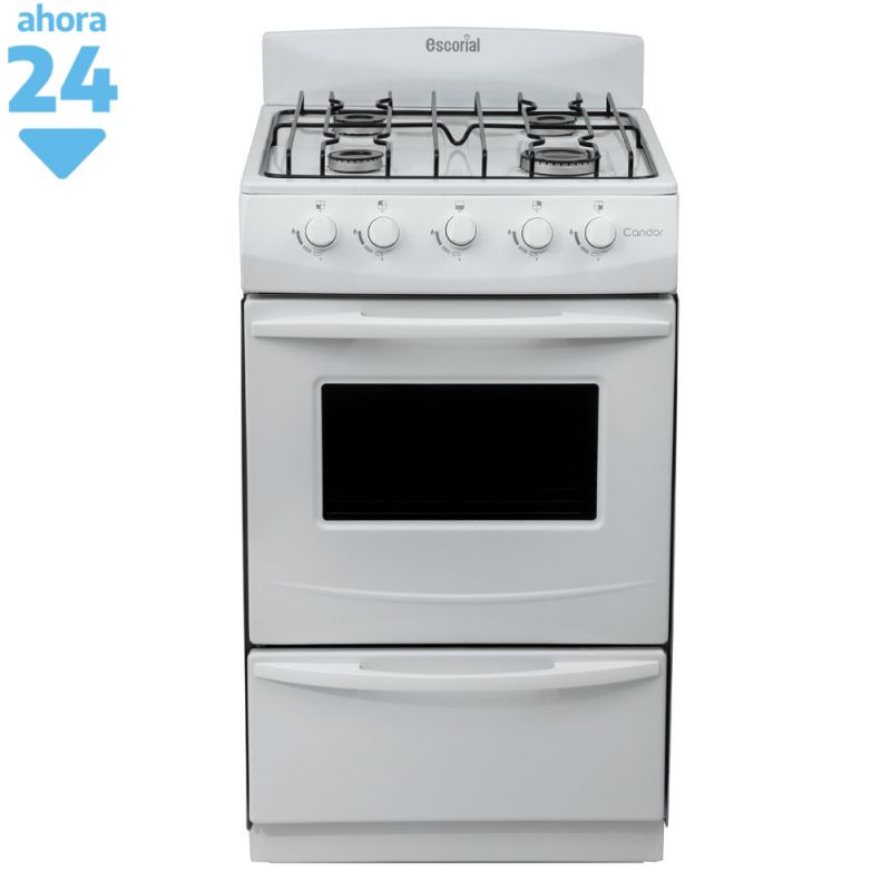 Cocina a Gas 51CM 4H Escorial Candor S2 Blanca
