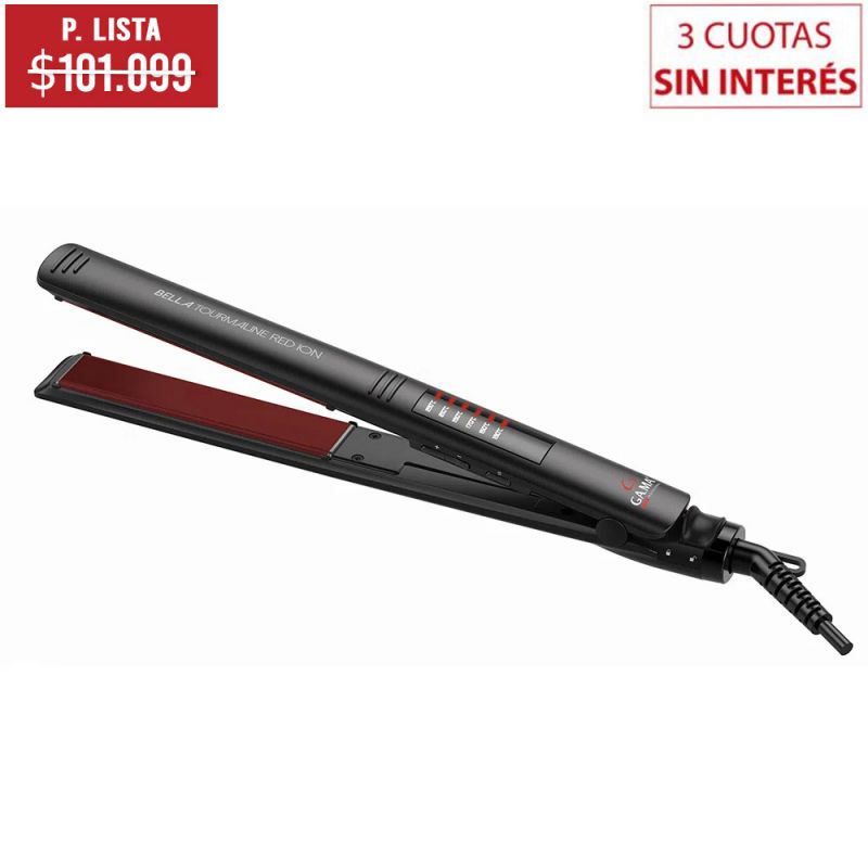 Plancha de cabello GAMA Elegance LED Bella Tourmaline Red Ion