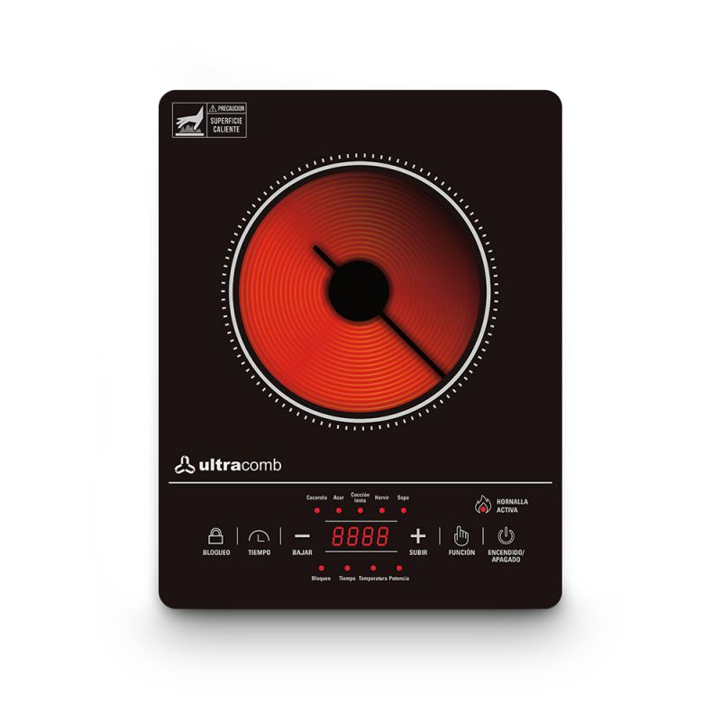 Anafe Eléctrico Vitrocerámico 1H Ultracomb AN-2211 Touch