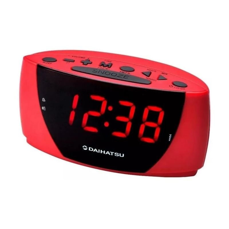 Daihatsu Radio Reloj Despertador Digital D-RR18 Rojo