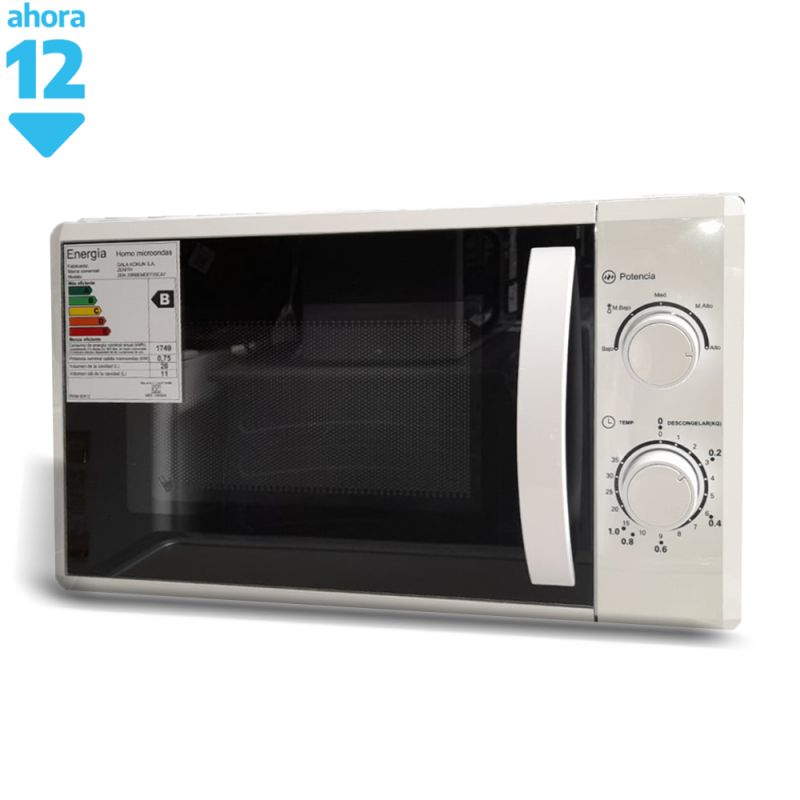 Microondas 20Lts Zenith 20RBEMDE720CA7 Mecánico Blanco