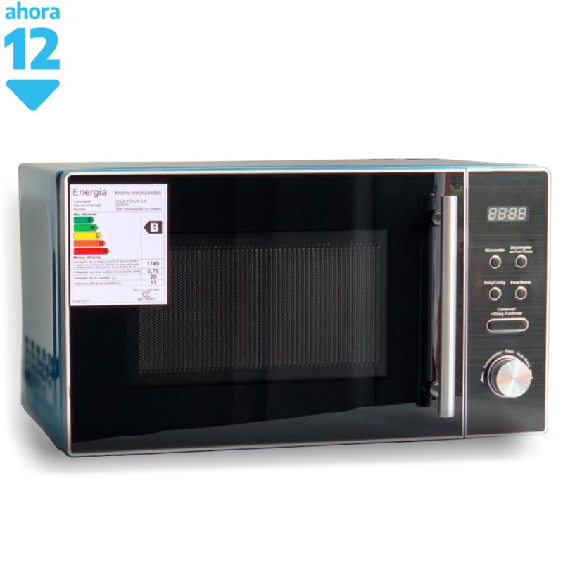 Microondas 20Lts Zenith 20DNAM720C3D Digital Negro