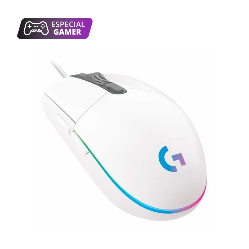 Logitech Mouse G203/5794 Gamer LIGHTSYNC Blanco