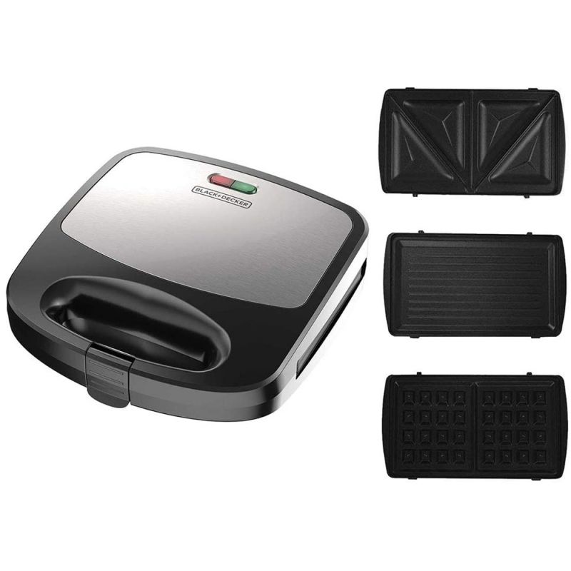 Sandwichera 3 en 1 Black & Decker WM2000S-AR Negra