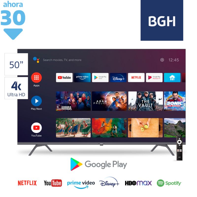 Smart TV 50" BGH 4K B5022US6A Android 