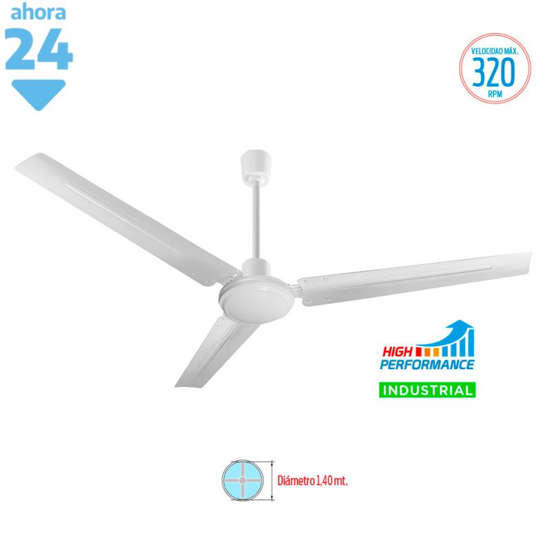 Ventilador de techo Industrial Liliana VTHI503 Blanco