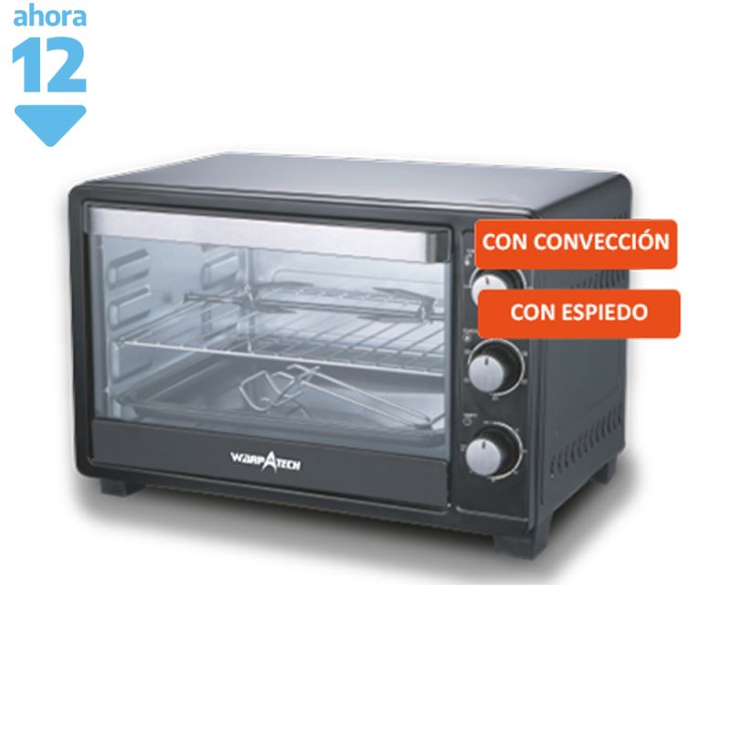 Horno Eléctrico 45Lts Warptech WT45HE 2000W Convección y Spiedo