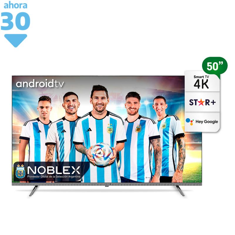 Smart TV 50" Noblex UHD 4K DR50X7550 Android Negro