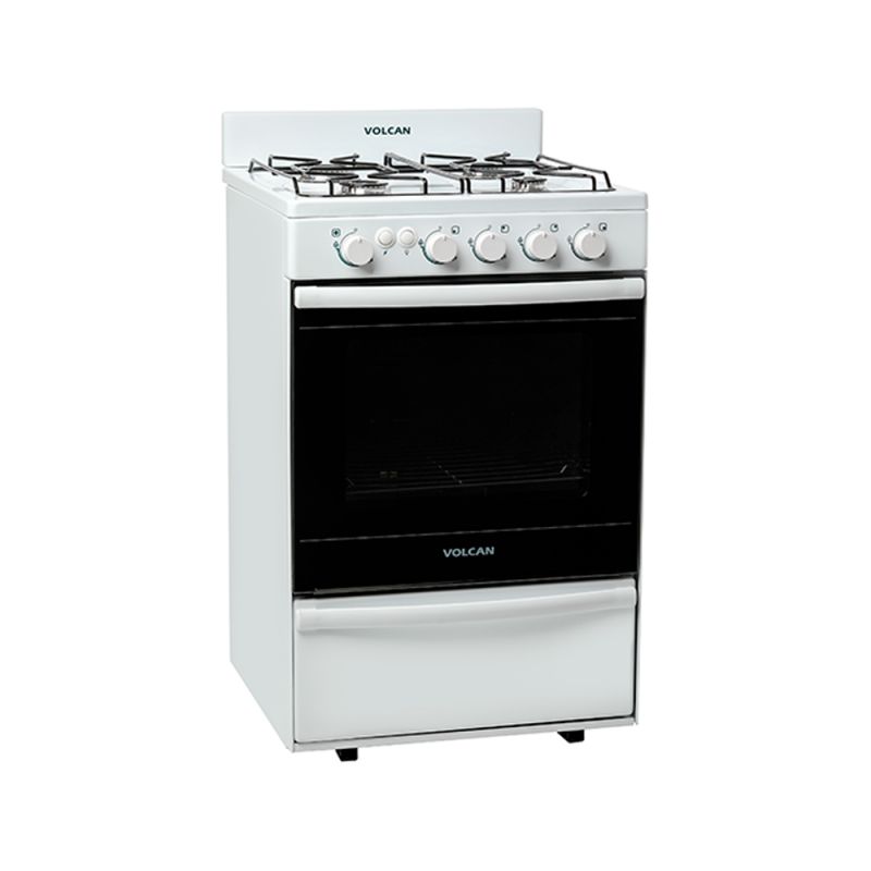 Cocina A Gas 55CM 4H Volcan 87643VM Blanco