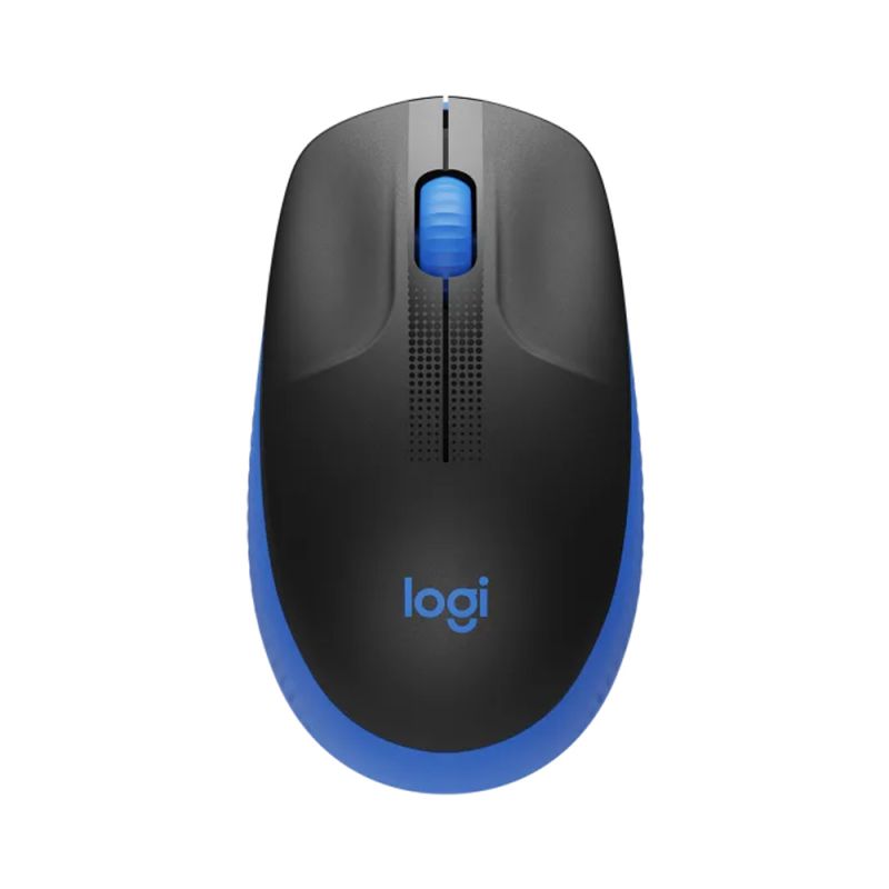 Mouse Inalámbrico Grande Logitech M190 Negro con Azul