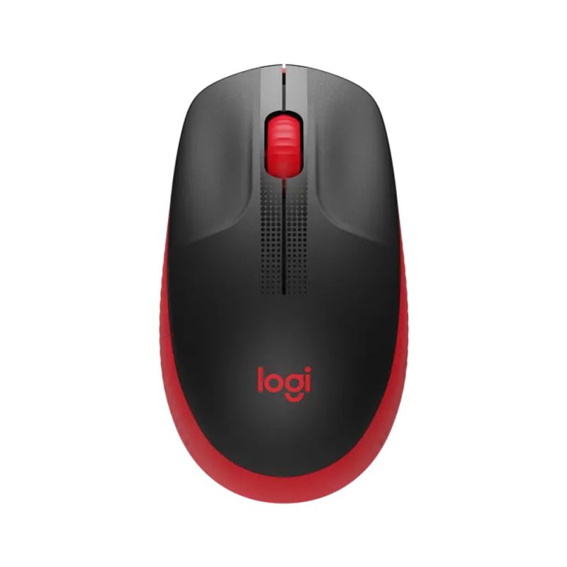 Mouse Óptico Grande Logitech M190/5904 Inalámbrico Rojo-Negro