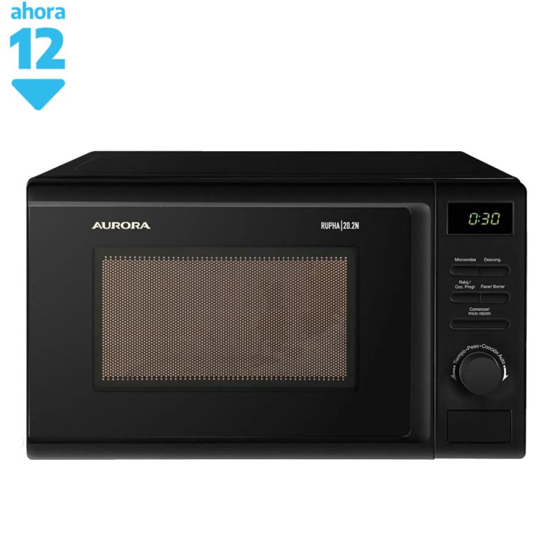 Microondas 19Lts Aurora Rupha 20.2N Digital Negro