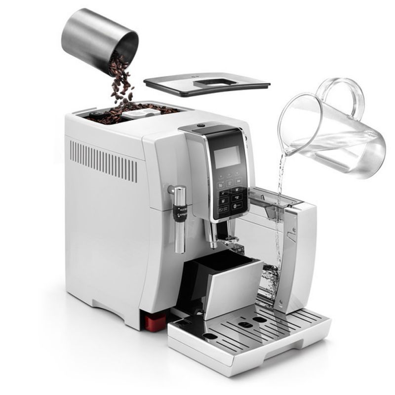 Cafetera express - DE LONGHI ECAM21_117_W, 15 bar, 1450 W, 2 tazas, Blanco