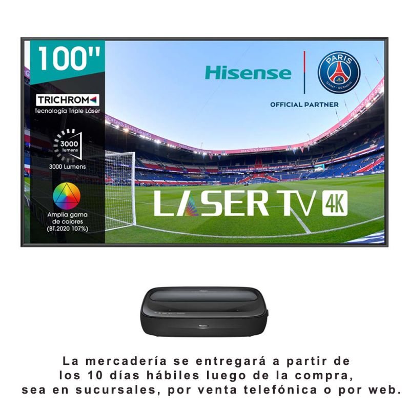 Smart Laser TV 100" Hisense 4K 100L9G Negro