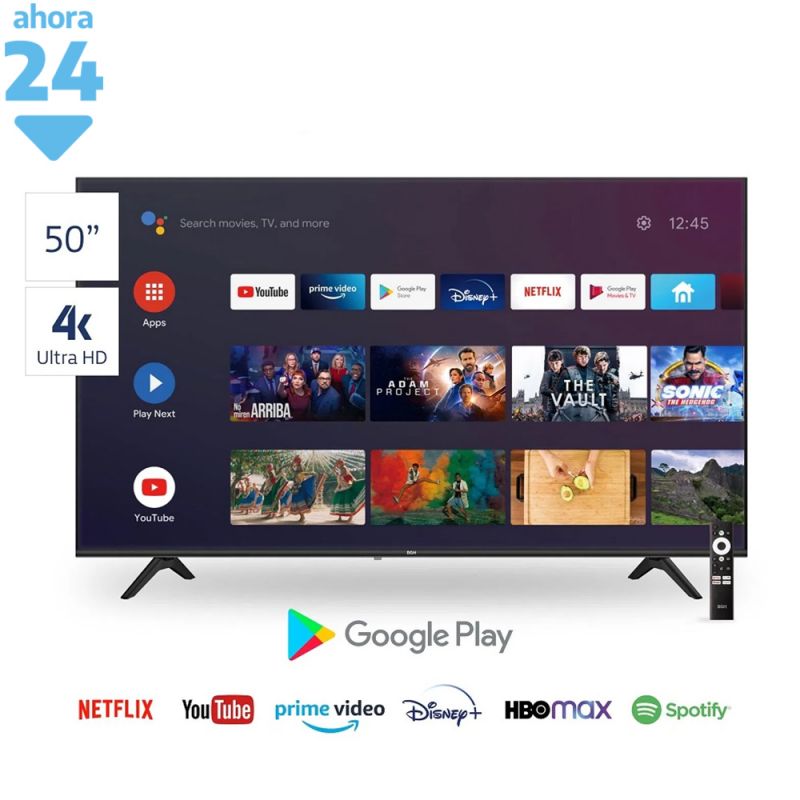 Smart TV 50" BGH 4K B5021UH6A Android Negro
