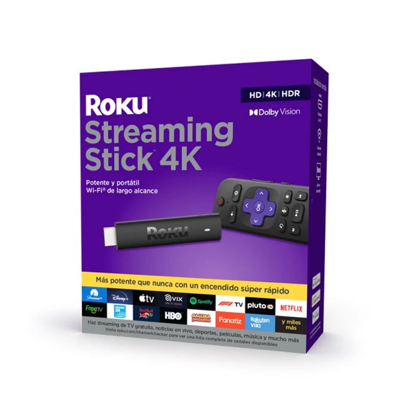 Reproductor Streaming 1GB Roku Stick 3820R 4K+HDR Dolby Vision Negro