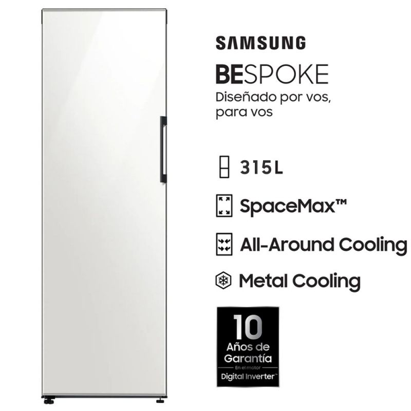 Heladera One Door 315Lts Samsung Bespoke RZ32A744535 No Frost Inverter Glam White