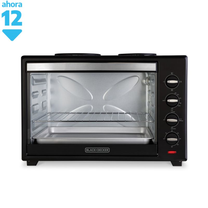 Horno Eléctrico 62Lt Black & Decker TO6000-AR Doble Anafe Negro