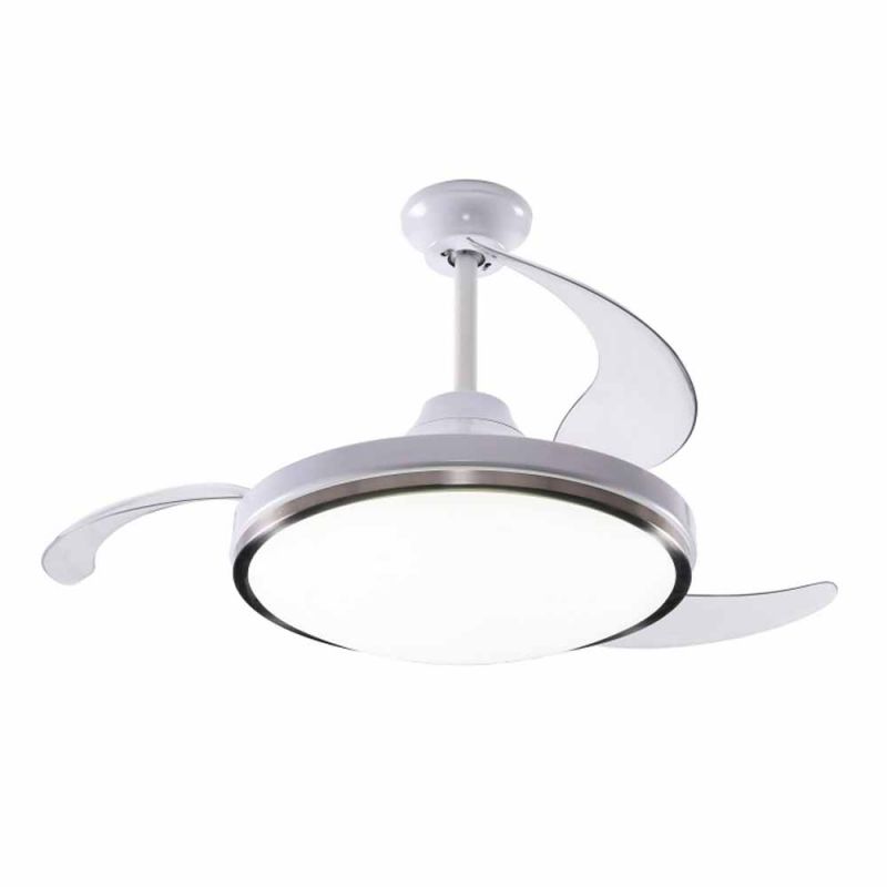 Ventilador Techo Retráctil Luz LED Peabody PE-VTRA420B Blanco