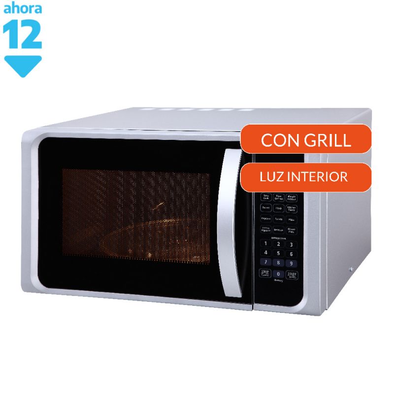 Microondas 23Lts Warptech WT-M823LDS C/Grill Silver