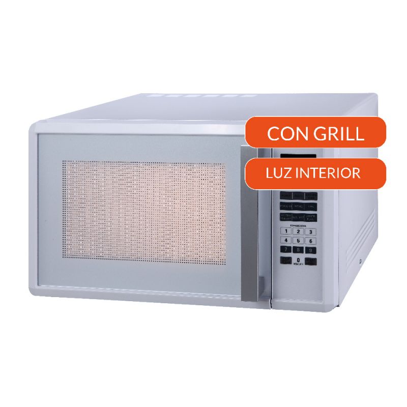 Microondas 28Lts Warptech WT-M928LDW C/Grill Blanco