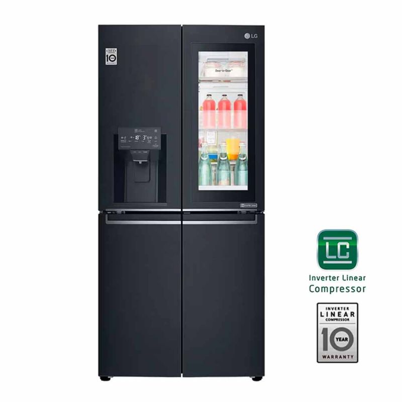 Heladera Combi French Door Instaview 423Lts LG LM57SXT C/Dispenser No Frost Inverter Negro